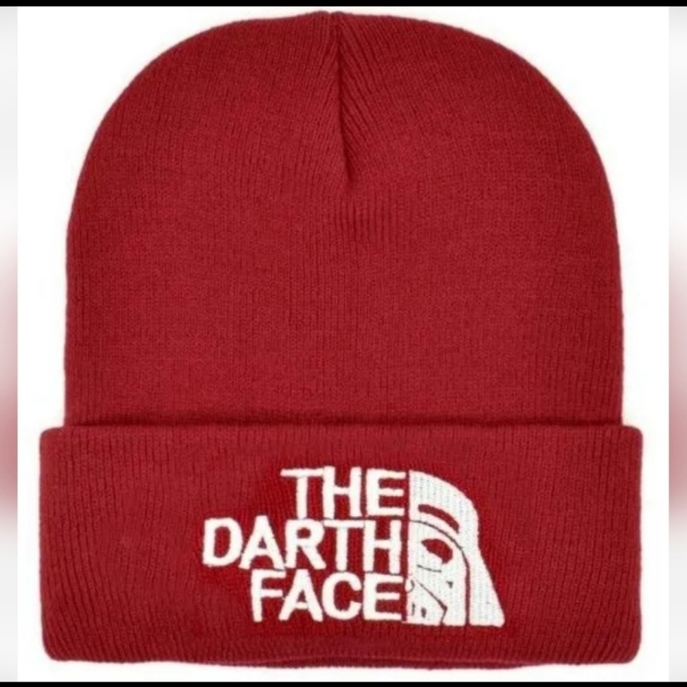 The Darth Face Hat New Beanie Red Men's Black Star North Wars New!